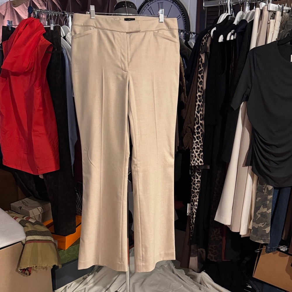 White House Black Market Cream Boot Cut Pants